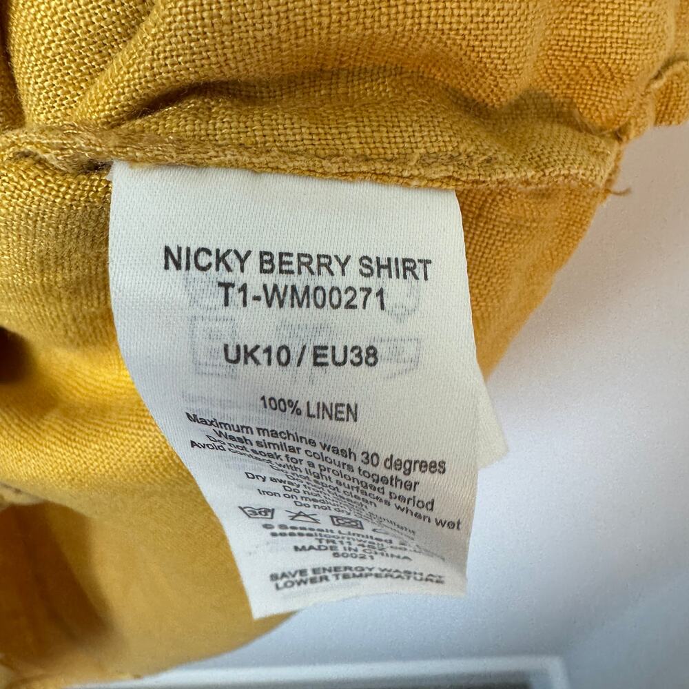 Seasalt Cornwall Women's Nicky Berry Linen Shirt Size 10 - Picture 5 of 10